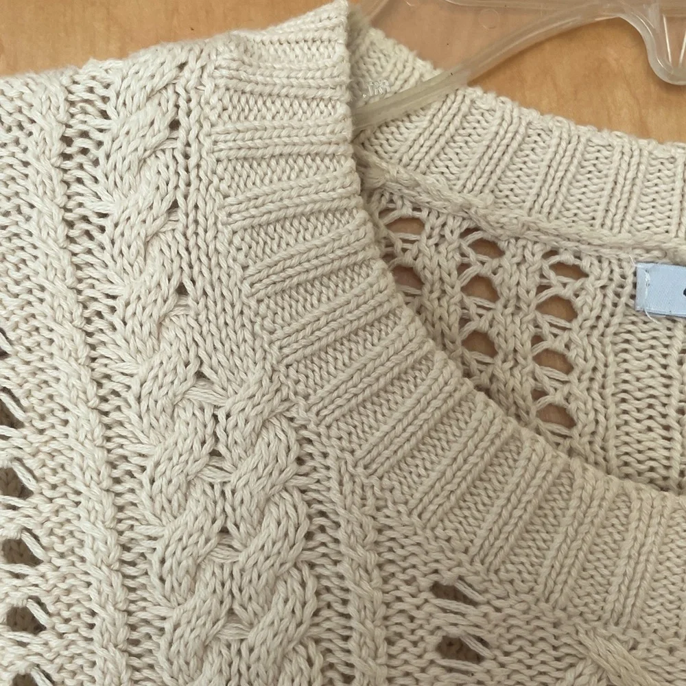 Eight Eight Eight Tan Crew Neck Cotton Sweater - Picture 4 of 8